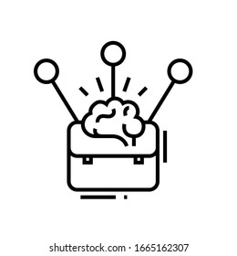Smart suitcase line icon, concept sign, outline vector illustration, linear symbol.