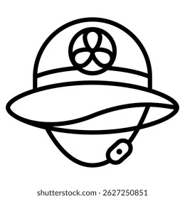 Smart Sun Hat icon with outline style and pixel perfect base. Suitable for website design, logo, app and UI. Based on the size of the icon in general, so it can be reduced.