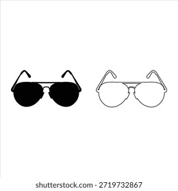 Intelligente Sonnenbrille Silhouette, Vektorgrafik, Symbol und Grafik. handgezeichnete schwarze Sonnenbrille, Vektorgrafik . Designkonzept für Hipster-Stilelemente