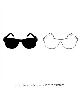 Intelligente Sonnenbrille Silhouette, Vektorgrafik, Symbol und Grafik. handgezeichnete schwarze Sonnenbrille, Vektorgrafik . Designkonzept für Hipster-Stilelemente