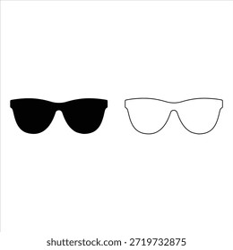 Intelligente Sonnenbrille Silhouette, Vektorgrafik, Symbol und Grafik. handgezeichnete schwarze Sonnenbrille, Vektorgrafik . Designkonzept für Hipster-Stilelemente