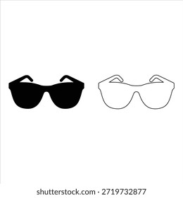 Intelligente Sonnenbrille Silhouette, Vektorgrafik, Symbol und Grafik. handgezeichnete schwarze Sonnenbrille, Vektorgrafik . Designkonzept für Hipster-Stilelemente