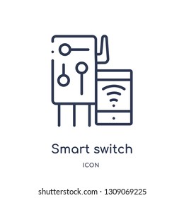 smart switch icon from smart home outline collection. Thin line smart switch icon isolated on white background.