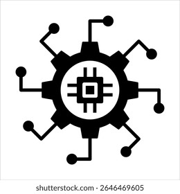 Ilustración vectorial de icono de glifo de sistema inteligente