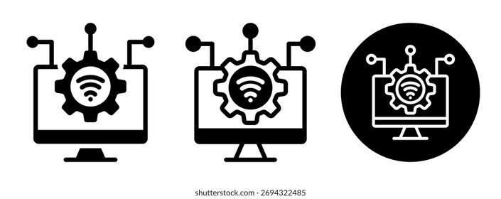 Smart System Icon Collection Glyph and Mixed Vector Illustration