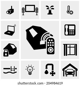 Smart systems vector icons set on gray. 