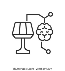 Luz de mesa inteligente con el icono del cerebro