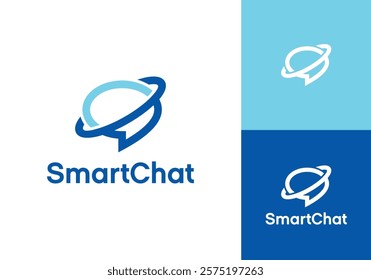 smart talk connection logo. human brain technology symbol icon design
