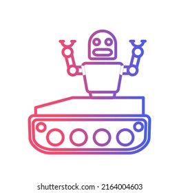 smart tank robot icon logo concept