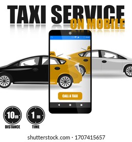 Smart taxi concept illustration. Online taxi service.