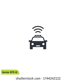 smart taxi icon in trendy flat design, vector illustration eps 10