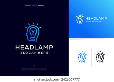Smart tech brain logo modern futuristic logo design