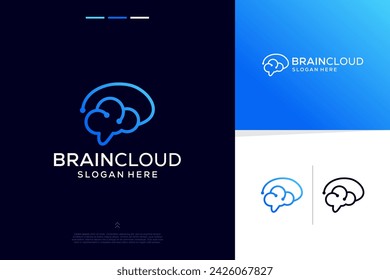 Smart tech brain logo modern futuristic logo design