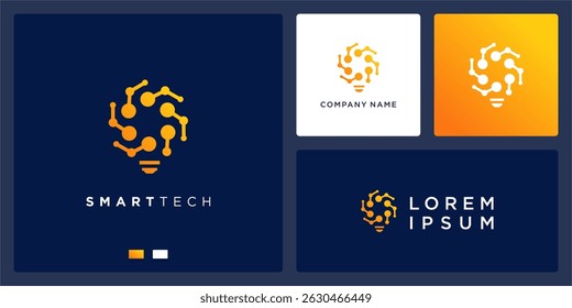 Smart tech logo with bulb for inspiration