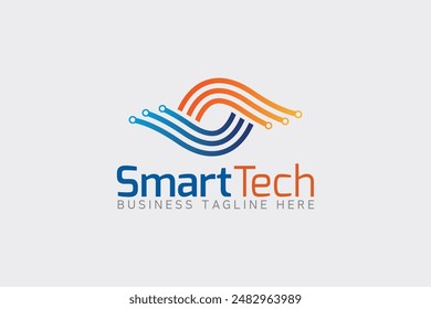 Smart tech logo design template