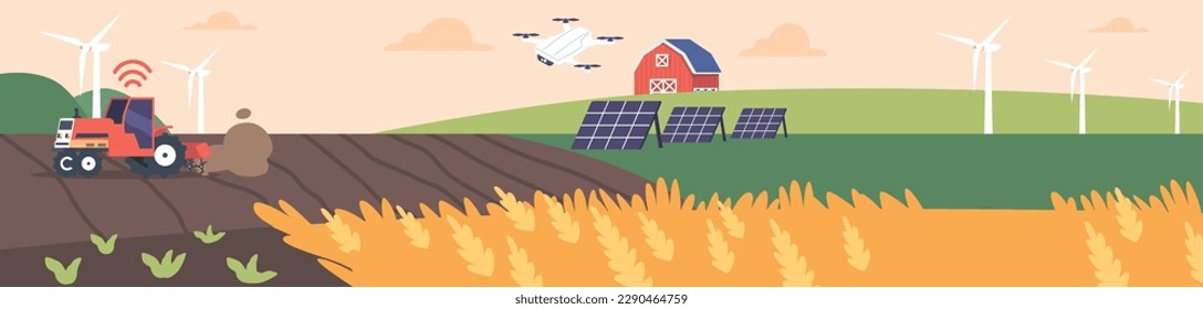 Smart Technological Farm Is At The Forefront Of Agriculture Industry, Using Driverless Machinery, Drones, Solar Energy