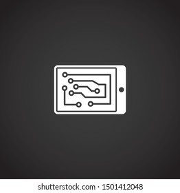 Smart technologies icon on background for graphic and web design. Simple illustration. Internet concept symbol for website button or mobile app.
