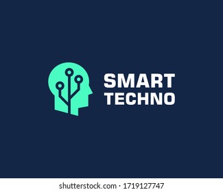 Smart technology, artificial intelligence logo design vector
