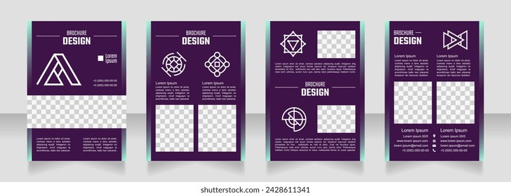 Diseño de folleto en blanco de tecnología inteligente. Conjunto de plantillas con espacio de copia para el texto. Recopilación de informes corporativos prefabricados. Editable 4 páginas en papel. Teco Light, Semibold, Arial Fuentes regulares utilizadas
