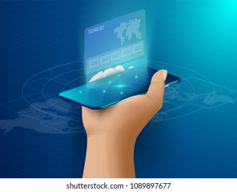 Smart technology and Cryptocurrency and blockchain Isometric Concept. modern technology with Mobile Phone and smart watch. analysts and managers working on blockchain start up