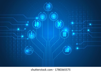 smart technology digital tree abstract