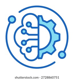 Smart Technology Icon Blue Color Style Vector Illustration