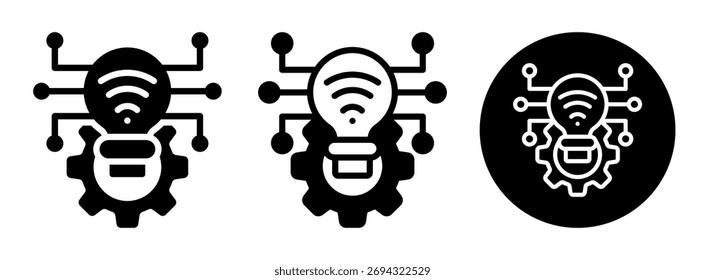Glifo inteligente de la Colección del icono de la Tecnología y Ilustración vectorial mezclada