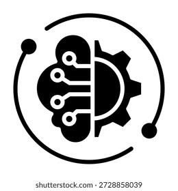 Ilustración vectorial de estilo de glifo de icono de Tecnología inteligente