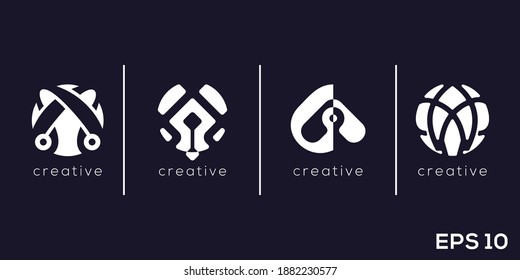 Smart Technology of letter A logotype, with dot connection, creative vector based icon template	