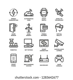 SMART TECHNOLOGY LINE ICON SET