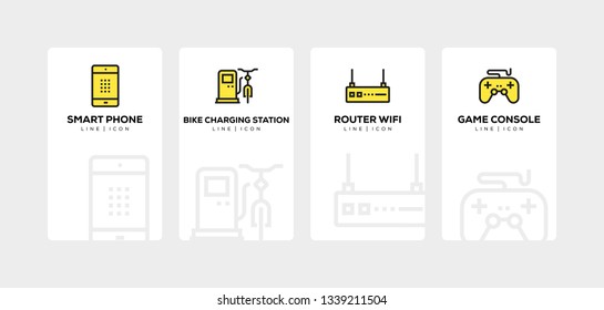 SMART TECHNOLOGY LINE ICON SET