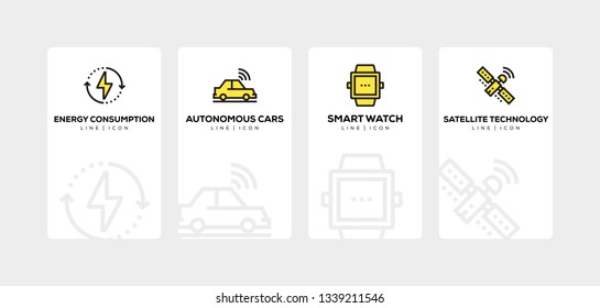 SMART TECHNOLOGY LINE ICON SET