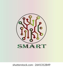 SMART Technology Logo with Circuit Board Brain Icon