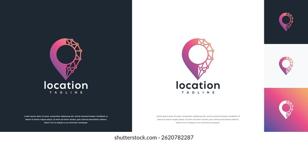 smart technology logo design template location. technology location logo icon
