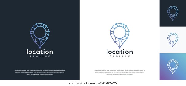 smart technology logo design template location. technology location logo icon