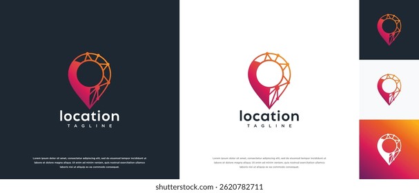 smart technology logo design template location. technology location logo icon