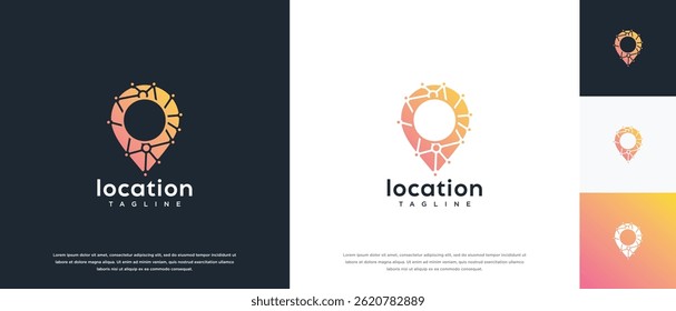 smart technology logo design template location. technology location logo icon