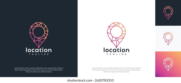 smart technology logo design template location. technology location logo icon
