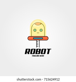 smart technology robot logo design vector template