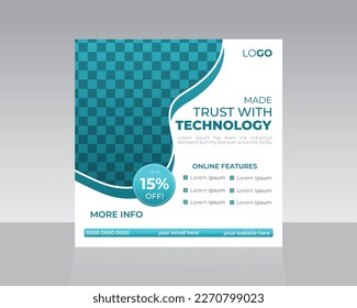 Smart technology template  social media post