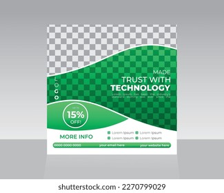 Smart technology template  social media post