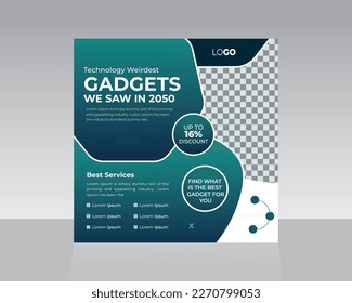 Smart technology template  social media post