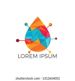 Smart technology water logo design. Water energy logo.