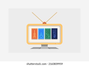 Smart Television. Flat LED Display Media. Television Icon - Stock Vector