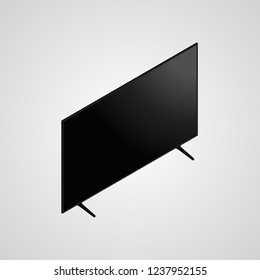 Smart television high definition display isometric view, vector illustration