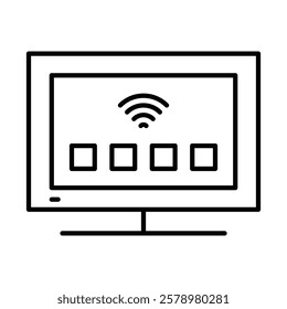 smart Television icon Black and white logo