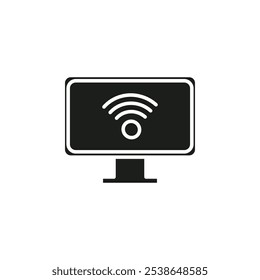 smart Television icon flat line symbol set.
