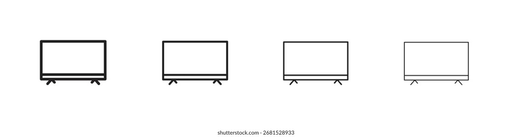 paquete de Vector de contorno de iconos de televisión inteligente. Mejor para el Web, móvil, ui