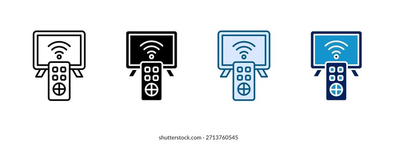 Smart Television Icon Set Multiple Style Collection