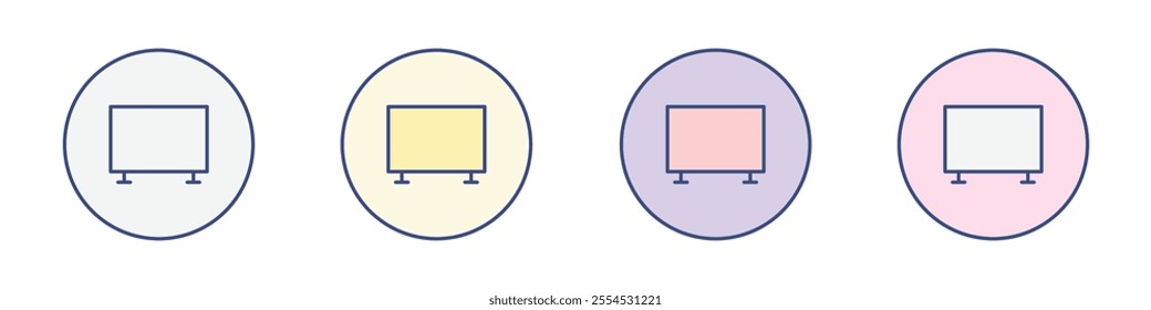 smart Television icon Thin line flat illustration